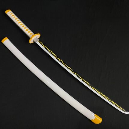 Demon Slayer Zenitsu Agatsuma Cosplay Replica Premium Life Size Wooden Katana [104 CM] || DEMON SLAYER