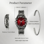 Crimson Eclipse – Gothic Red Dial Metal Watch - Image 5