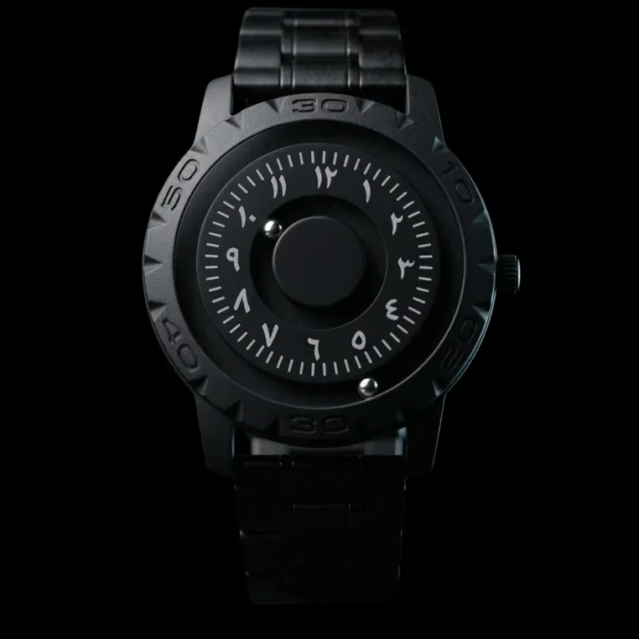 Magneto Metal Arabic Black Watch - Image 2