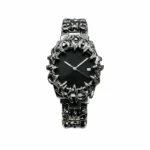 Crimson Eclipse – Gothic Raven Black Dial Metal Watch