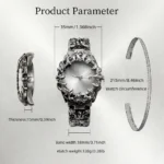 Crimson Eclipse – Gothic White Dial Metal Watch - Image 3