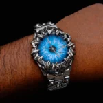 Crimson Eclipse – Gothic Abyss Eye Blue Dial Metal Watch - Image 2