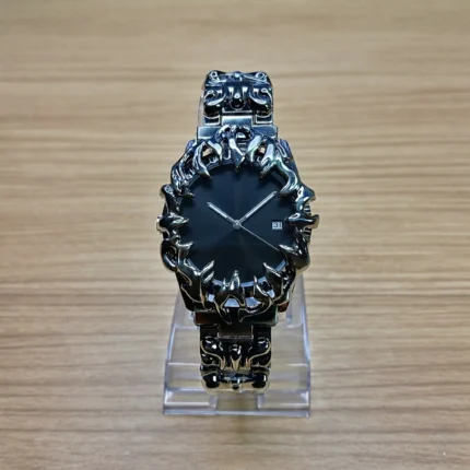 Crimson Eclipse – Gothic Black Dial Metal Watch (Copy)