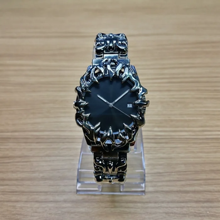 Crimson Eclipse – Gothic Black Dial Metal Watch (Copy) - Image 1