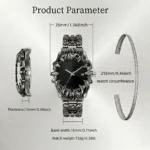 Crimson Eclipse – Gothic Black Dial Metal Watch (Copy) - Image 2